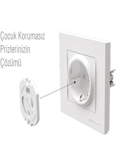 Şahnet Prizmatik Çocuk Koruma Kapağı Beyaz 10 Adet