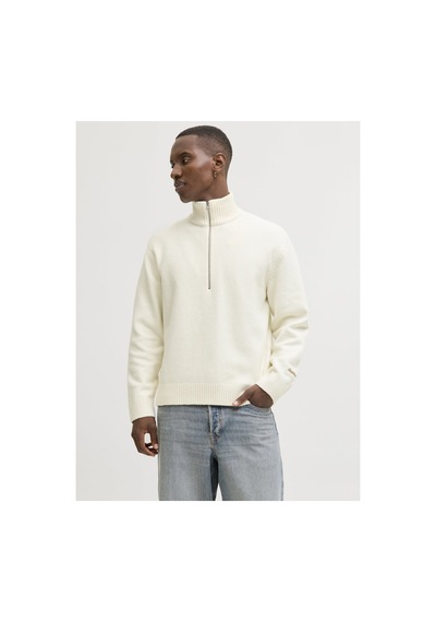 Jack & Jones Jornorrebro Yarım Fermuarlı Kazak 12282749 Krem