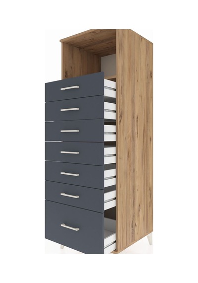 Kronos Dolap Tek Raflı 7 Çekmeceli 60x59x182 Çam-antrasit Çam Kronos Dolap Tek Raflı 7 Çekmeceli 60x59x182 Çam-antrasit Çam