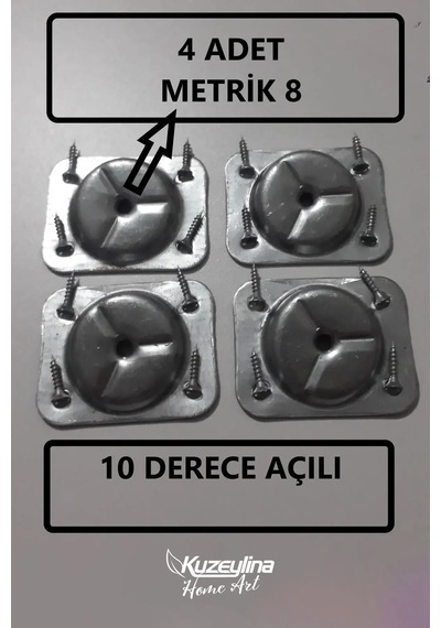 Kl-m5210 - 4 Adet Metal Sehpa Ve Ahşap Ayak Bağlantı Aparatı Açılı Ayak Aparatı Zigon Sehpa Masa Koltuk Puf