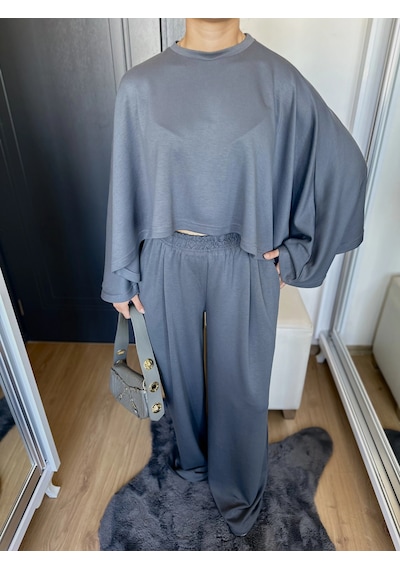 Keymoda Kadın Panço Takım Antrasit Antrasit Keymoda Kadın Panço Takım Antrasit Antrasit
