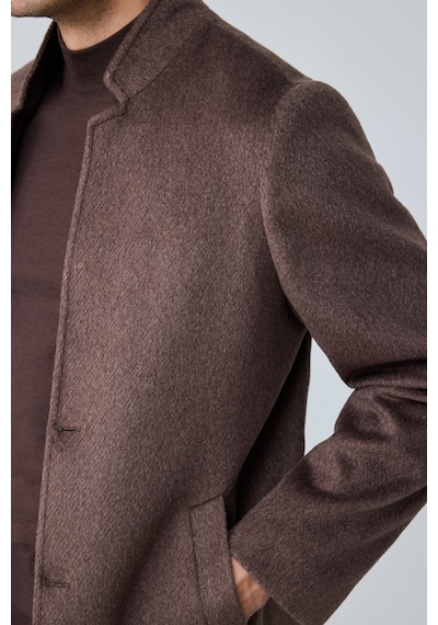 Danger Erkek Relaxed-fit Premium Yün Kaşe Kaban Kahverengi 4351dngr