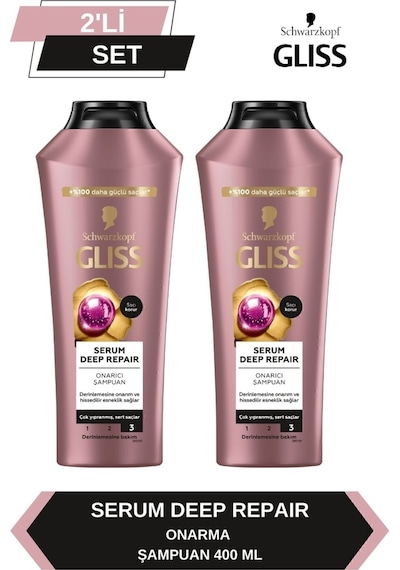 Gliss Serum Deep Repair Onarıcı Şampuan 2 x 400 ML