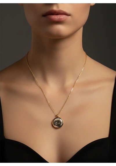 G&a Jewels -derin Sessizlik - 925 Ayar Oksitli Yaldız Altın Kaplama Gümüş Kolye Altın - Gümüş 40+5 Cm