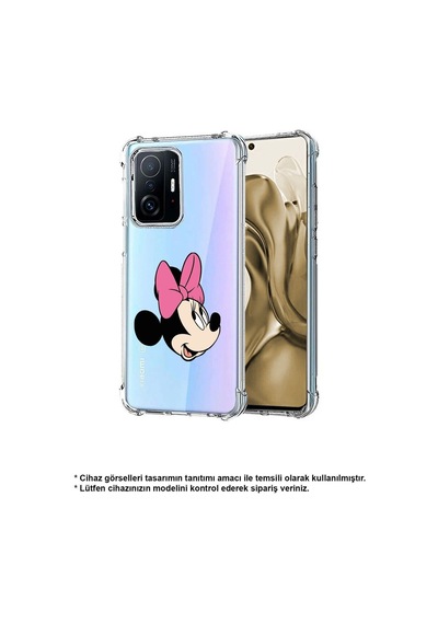Samsung Galaxy M15 İle Uyumlu Mickey Mouse 1 Baskılı Şeffaf Köşe Korumalı Antişok Kılıf