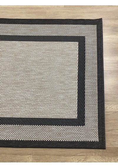 Hoom Rugs 1149 Bej Siyah Sisal Plus Jüt Halı Bej Siyah