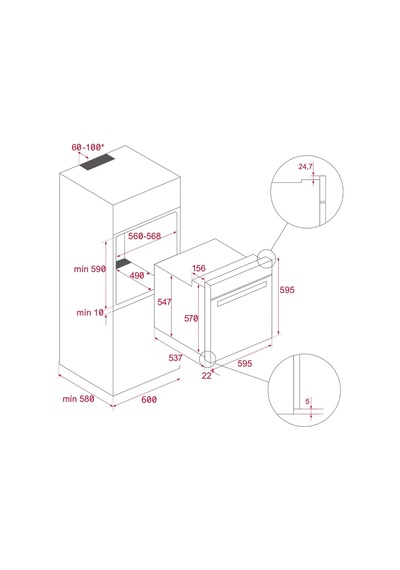 Teka HCB 6435 P SS Hydroclean Pro 65 L 9 Fonksiyon Ankastre Fırın