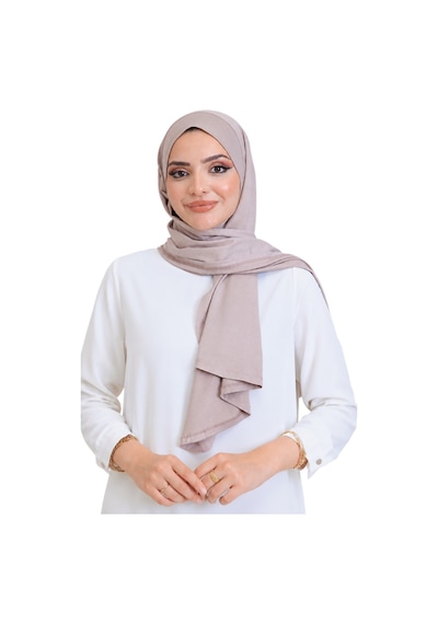 Modish Group Penye Boyun Kapamalı Şal Başörtü Hazır Giyim Turban Esnek Jersey Şal Açık Vizon