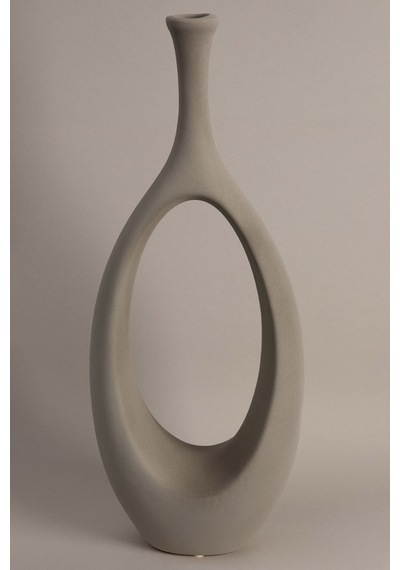 Koza Home Gracil Özel Taş Doku Yeşil İskandinav Seramik Vazo 20x5x55cm 6266 Standart