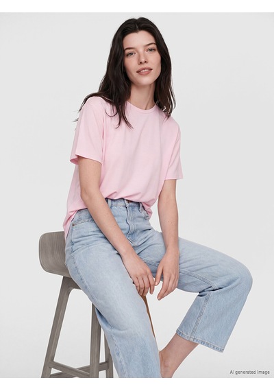 Lcw Comfort Pembe Modal Karışımlı Kadın Tişört