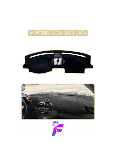 Mercedes W203 2000-2007 Uyumlu Torpido Örtüsü Yansıma Önleyici Kolay Montaj Tam Koruma H19 Torpido Halısı