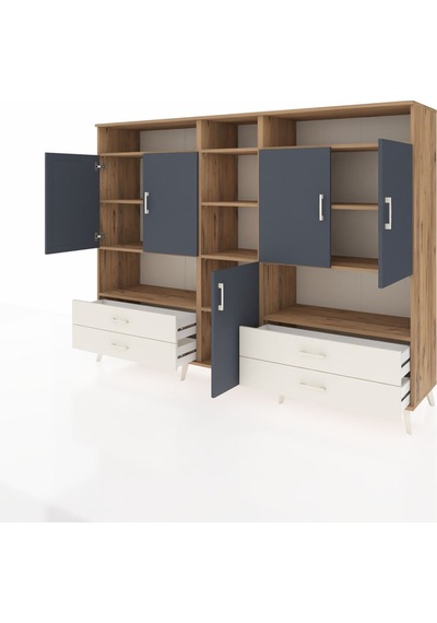Hyperion Dolap 12 Raflı 4 Çekmeceli 5 Kapaklı 220x44x163 Çam-antr Çam-antrasit/aytaşı Hyperion Dolap 12 Raflı 4 Çekmeceli 5 Kapaklı 220x44x163 Çam-antr Çam-antrasit/aytaşı