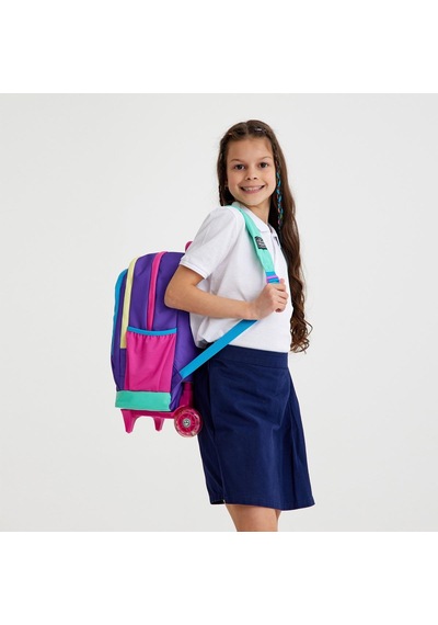 Coral High Kids Mor Renk Detaylı Üç Bölmeli Çekçekli Okul Sırt Çantası 23934