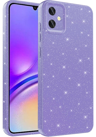 Zore Galaxy Uyumlu A05 Kılıf Kamera Korumalı Simli Lüks Koton Kapak - Lila Lila