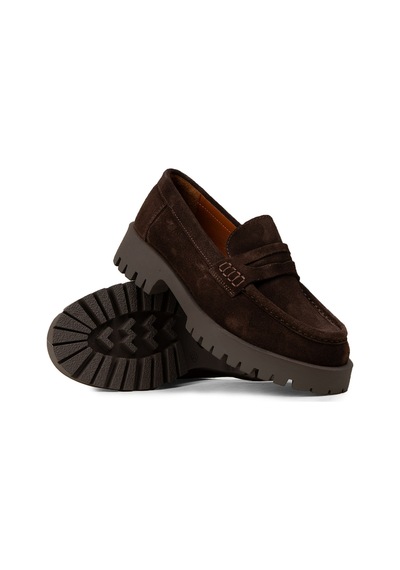Deery Kadın Hakiki Süet Kahverengi Loafer Ayakkabı - 02034zkhvc01 Kahverengi