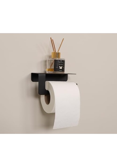 Yapışkanlı Ve Vidalı Mat Siyah Telefon Raflı Tuvalet Kağıtlığı Wc Kağıtlık Tuvalet Kağıdı Askısı Diğer