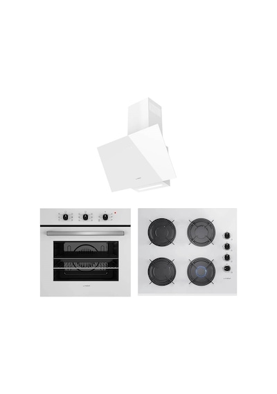 Lanova Mano 2106TW01 - G16400-202 - 3220W6 Beyaz Cam Ankastre Set