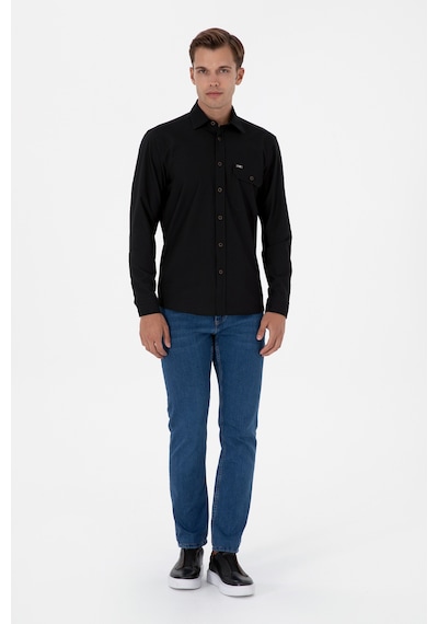 U.s. Polo Assn. Erkek Siyah Gömlek Desenli 50316655-vr046 Siyah
