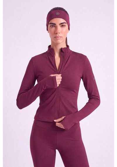 Holly Lolly Parmak Detaylı Fermuarlı Fabiola Ceket Bordo