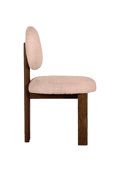 Coco İskandinav Teddy Natural Ahşap Bohem Sandalye Ceviz - Krem