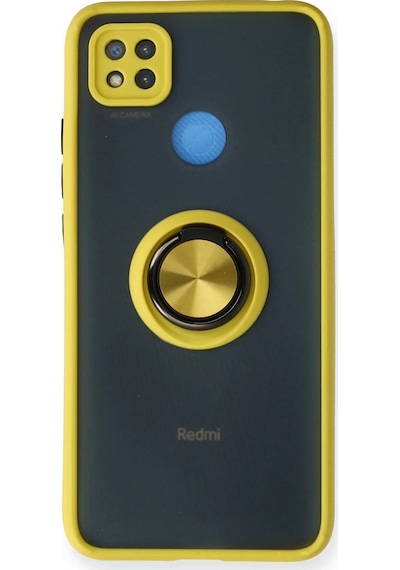 Ilkeshop Newface Xiaomi Redmi 9c Kılıf Montreal Yüzüklü Silikon Kapak - Sarı