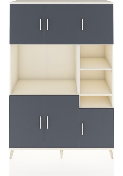 Hyperion Dolap 10 Raflı 6 Kapaklı 132x44x195 Aytaşı-antrasit/... Aytaşı