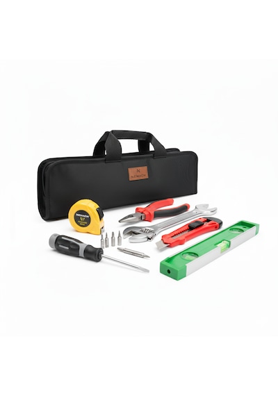 Portatif Tamir Alet Takım & Avadanlık Çantası 11 Cepli Pratik Tool Bag Organizer Siyah