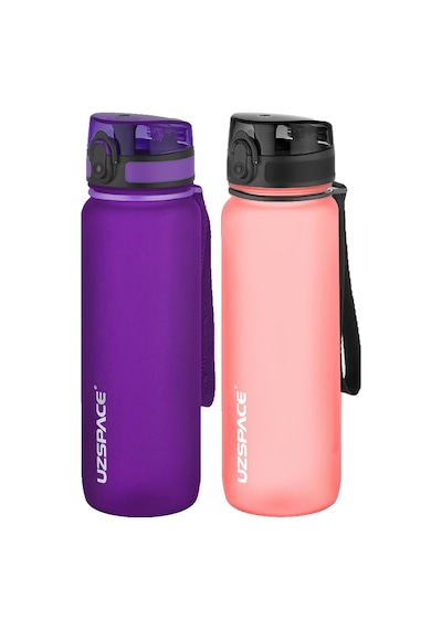 Uzspace 2'li Tritan Matara Seti 800 Ml 14 Farklı Renk Seçeneği Fiftyfifty-3053seta Mor-Pudra