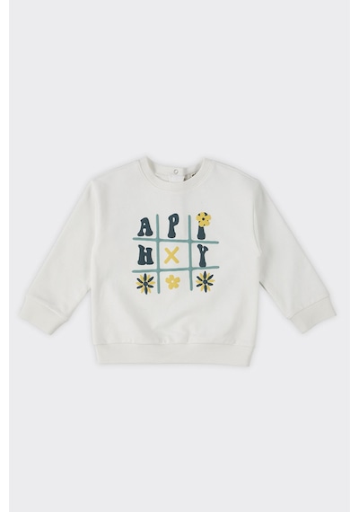 Kız Bebek Baskılı Ekru Sweatshirt Çok Renkli
