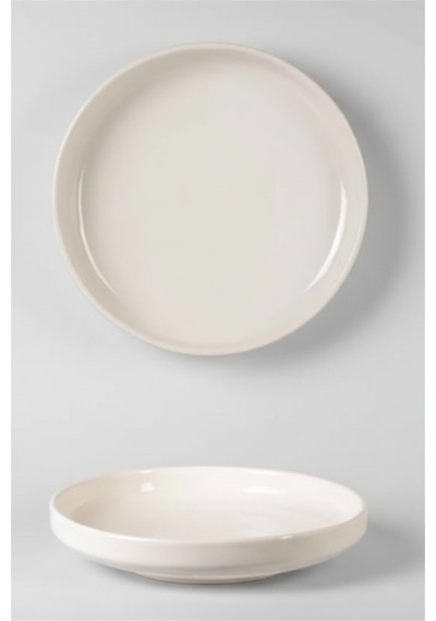 6 Kişilik Nodric Kenar Toledo Yemek Tabağı 18,5cm Krem Rengi
