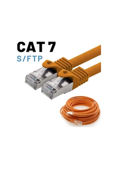 Irenis CAT7 Kablo S/FTP LSZH Ethernet Network Lan Ağ Kablosu 50 CM-Turuncu
