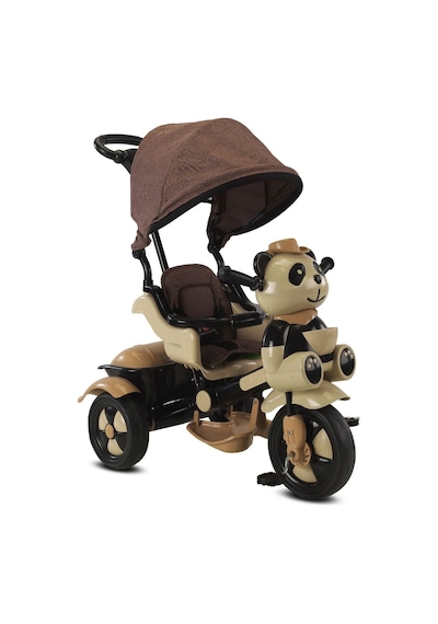Babyhope 127 Little Panda Ebeveyn Kontrollü Tenteli Müzikli Tricycle Üç Teker Bisiklet-kahve Çok Renkli