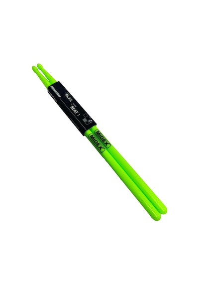 Midex Gfk-801lgr 5a Bateri Baget Kırılmaz Polyemid Açık Yeşil Renk Davul Bageti 5a Drumsticks
