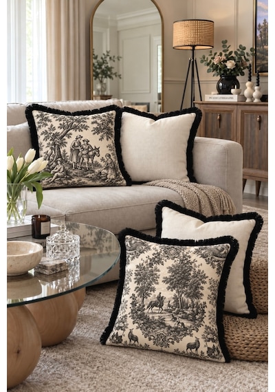4 Lü Fransız Bahçe Tasarım Çift Taraflı Püsküllü Kırlent Kılıfı Set, Premium Dokulu Siyah Püsküllü Dekoratif Kırlent Kılıfı Aura Series French Country Ekru - 939593363 Ekru 4 Lü Fransız Bahçe Tasarım Çift Taraflı Püsküllü Kırlent Kılıfı Set, Premium Dokulu Siyah Püsküllü Dekoratif Kırlent Kılıfı Aura Series French Country Ekru - 939593363 Ekru