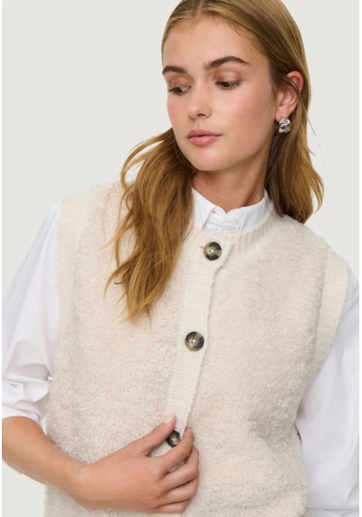 Jdy Jdyeira Life S/l On Button Vest Knt Noos Kadın Yelek 15359800 Krem