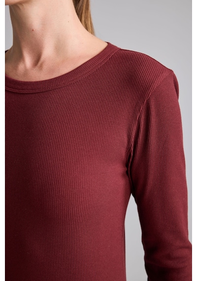 Defacto Slim Fit Bisiklet Yaka Fitilli Kaşkorse Uzun Kollu Basic Tişört I4450ax26aubr115 Bordo-br115