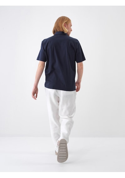 Xint Lacivert Pamuk Dokulu Regular Fit Tişört 502275