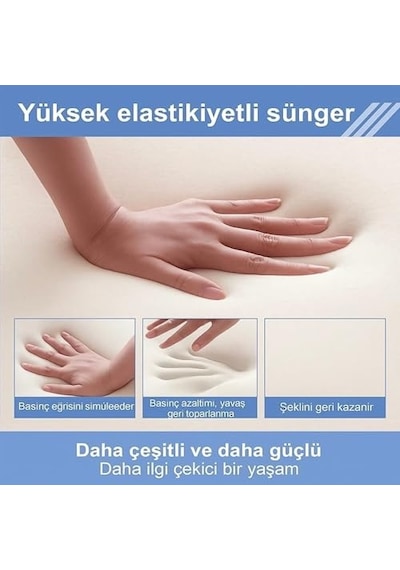 Viscora Premium Pozisyon Yastığı Üst Segment Ortopedik Destek Minderi, Ergonomik Visco Tasarım, Be Gri