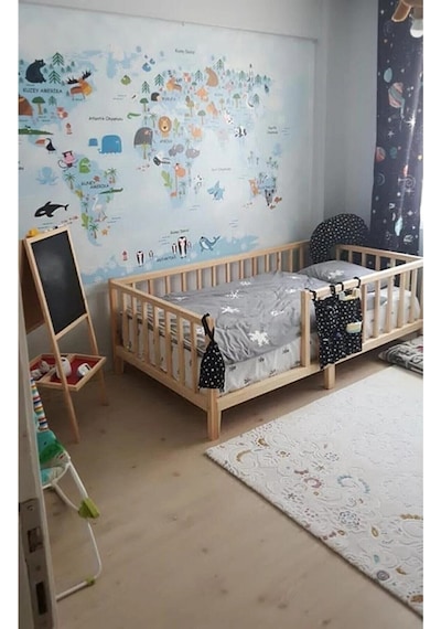 ENJOY LIFE TASARIM Montessori Bebek Ve Çocuk Karyolası Doğal Ahş Kahverengi