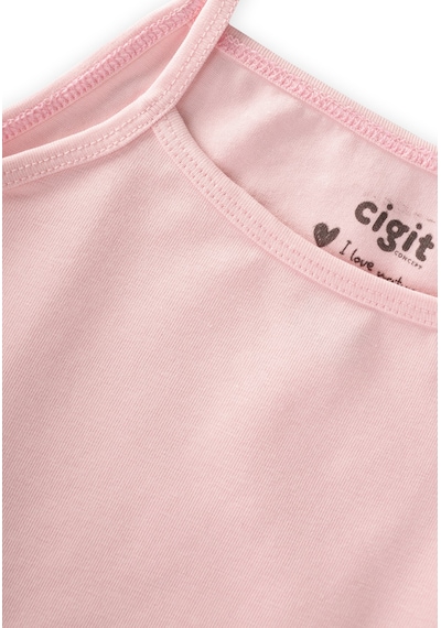 Cigit İkili İp Askılı Kız Atlet 2-11 Yaş Pudra Pembe
