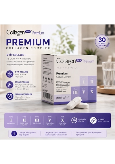 Collagen Forte Platinum Tip 1,2,3,5 Ve Tip 10 Kolajen 90 Tablet