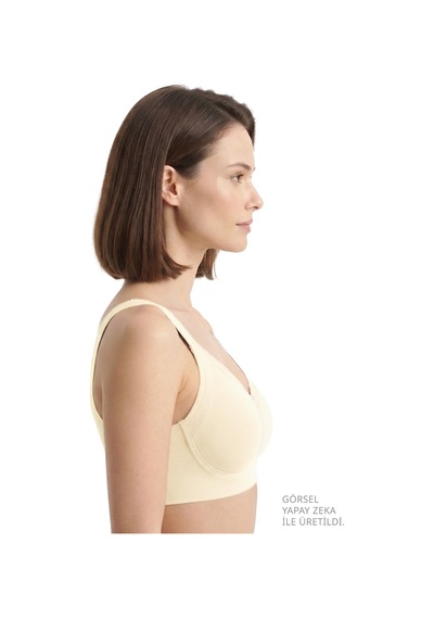 Cottonill Seamless Bra - Seravia Lazer Kesim Dantelli Minimizer Kadın Sütyen 3'lü Paket-2 Çok Renkli