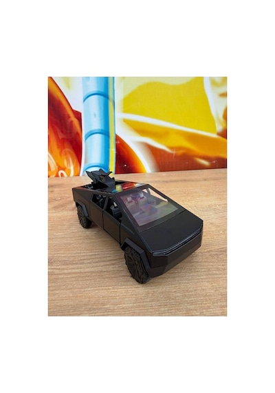 Tesla Cybertruck Diecast Pickup Tesla Model Motorlu Diecast Araba Siyah Mini