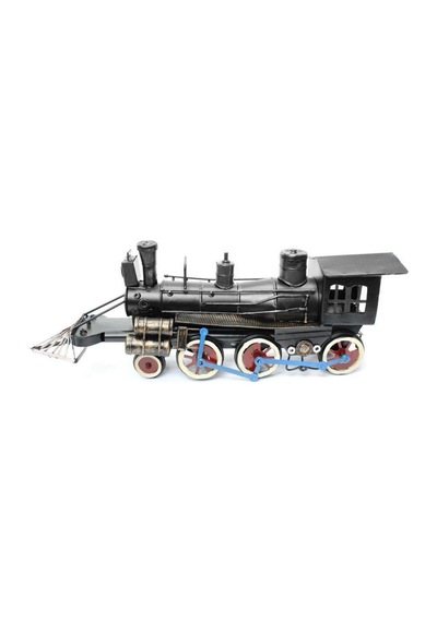 Buharlı Kara Tren Lokomotifi Eskitilmiş Biblo Siyah 32cm