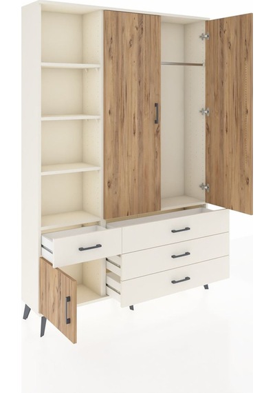Arges Dolap 5 Raflı 4 Çekmeceli Tek Askılı 132x30x195 Aytaşı-... Aytaşı Arges Dolap 5 Raflı 4 Çekmeceli Tek Askılı 132x30x195 Aytaşı-... Aytaşı