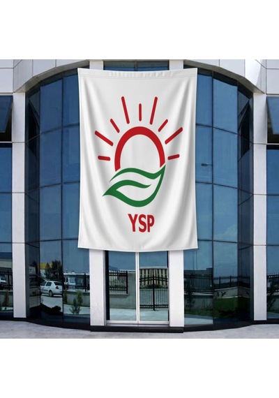 Yeşil Sol Parti Bayrağı 140gr Premium Raşel Kumaş 400x600cm Diğer