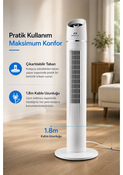 Ev-116 Dikey Kule Tipi Vantilatör Modern Tasarım Etkili Serinlik