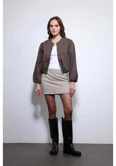 Antioch Crop Kadın Bomber Mont Kahverengi