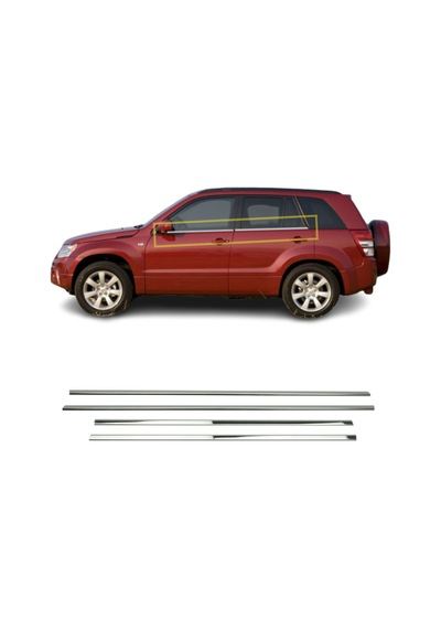AG-Tuning Suzuki Grand Vitara Krom Cam Çıtası 4 Parça 2006-2011 Arası Paslanmaz Çelik