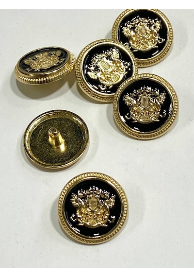 Trençkot Ceket Düğmesi / 6 Lı Set / 2,3 Cm / Gold - Siyah